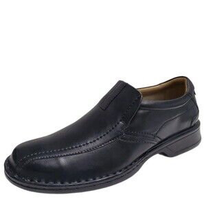 Clarks Escalade SZ 9.5 Cushion Ortholite Black Leather SlipOn Loafer Shoes Men